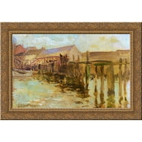 The Landing, Newport 24x18 Gold Ornate Wood Framed Canvas Art by John Henry Twachtman