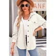 thumbnail image 4 of Women's Cable Knit Lightweight Long Sleeve Casual Oversized Button Down Shirt, 4 of 10