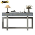 thumbnail image 2 of GZXS 57-Inch Long Console Table with Three Storage Drawers, Contemporary Entryway Table for Living Room & Home Decor, Easy Assembly (Antique Gray), 2 of 8