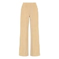 thumbnail image 5 of ibiyuan Boho Pants for Women High Waist Wide Leg Women's Palazzo Pants Stretchy Linen Trousers for Women Drawstring Cotton Lounge Pants Women for Summer, 5 of 5