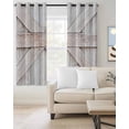 thumbnail image 2 of Wooden Plank Blackout Curtains for Bedroom/Living Room, Thermal Insulated Kitchen Curtains, Vintage Farmhouse Barn Door Wood Board Beige Grommet Darkening Window Treatment Drapes 42"x84"x2, 2 of 8