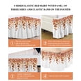 thumbnail image 6 of Burnt Orange Botanical Wrap Around Bed Skirts for King Bed 16" Drop,Bed Skirt with Adjustable Elastic Belt Dust Ruffle Bed Valance for Bedroom Hotel Eucalyptus Leaves Pastoral Floral Bed Frame Cover, 6 of 7