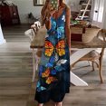 thumbnail image 1 of SMihono Robe Maxi Bohème d'Été pour Femmes Grande Taille Mode Féminine Décontractée d'Été avec Poches Sans Manches en Dentelle Imprimée Robe à Col en V Robe de Plage Évasée, 1 of 5