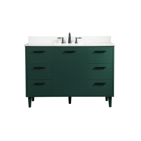 48 inch bathroom vanity in Green with backsplash