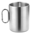 thumbnail image 1 of Taza de acero inoxidable para camping Taza de acero inoxidable con asa de mosquetón para excursiones, 1 of 5