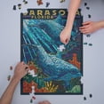 thumbnail image 3 of Sarasota, Florida, Dolphin Paper Mosaic (1000 Piece Puzzle, Size 19x27, Challenging Jigsaw Puzzle for Adults and Family, Made in USA), 3 of 4