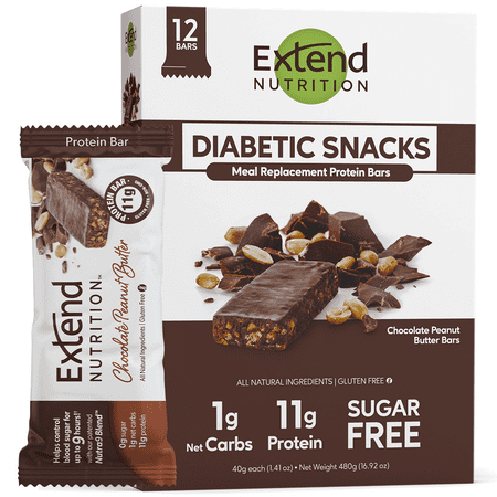 Extend Bar Protein Bars, Sugar Free, Low Carb, Keto, Chocolate Peanut Butter, 12 Ct