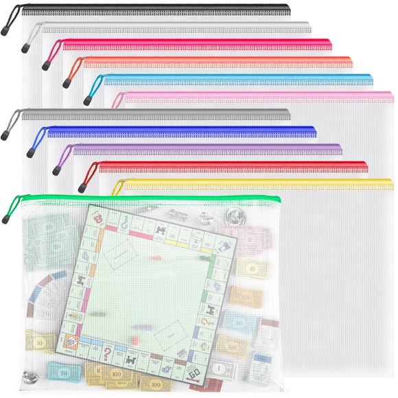 Funda con cierre Umriox, 43 x 31,5 cm, PVC, impermeable, 12 colores, 12 unidades