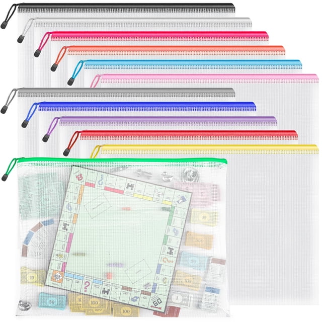 Funda con cierre Umriox, 43 x 31,5 cm, PVC, impermeable, 12 colores, 12 unidades