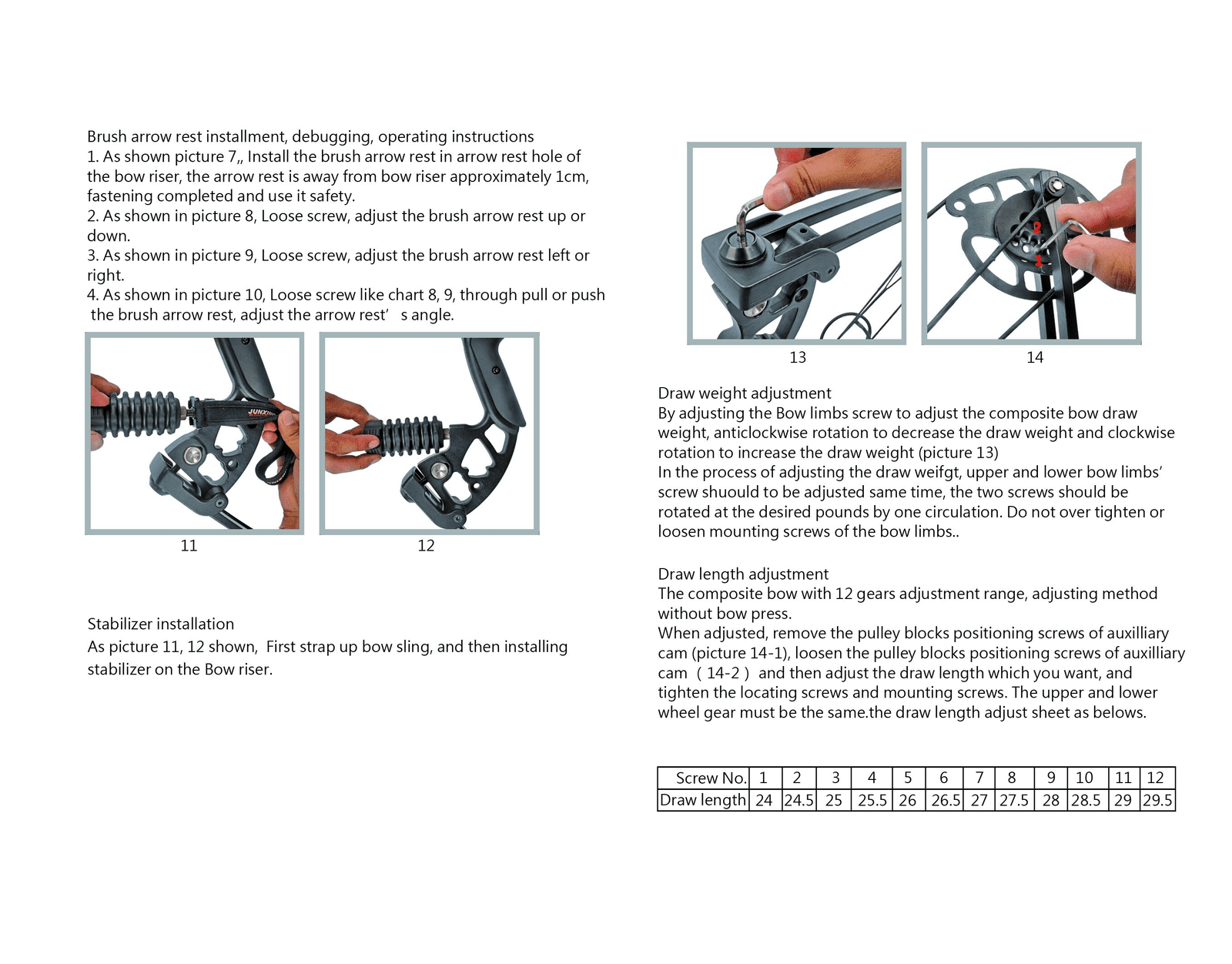 Junxing X8 Compound Bow and Arrows Set Adjustable Hunting Bow 20-70lb
