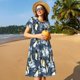 thumbnail image 4 of Disketp Penguin Arctic Adventure para Vestido de Manga Corta para Mujeres, Vestidos de Verano para Mujeres, Casual y Holgado para la Playa, 4 of 6
