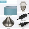 thumbnail image 6 of Haitral 4.3" 2-Lights Nightstand Lamp Sets with Metal Base, Blue, 2-Pieces, 6 of 6
