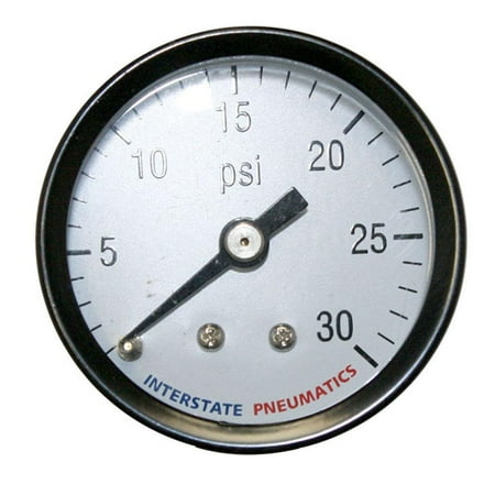 0.25 Inch Npt Back Mount - Mini Air Pressure Gauge Rear Back Mount 1.5 Inch Diameter, 0-30 psi - 1/8 Inch NPT