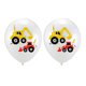 thumbnail image 2 of Juego de 20 globos de látex de 30 cm con diseño de vehículos de construcción, ideal como recuerdo de boda, cumpleaños o fiesta (blanco y amarillo)., 2 of 5