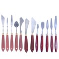 thumbnail image 1 of Billuyoard Espátula mezcladora de pintura de acero inoxidable resistente con mango de madera, espátula artística, paleta alisadora, rebanador, Herramientas y accesorios para hornear 12 piezas estilo A, 1 of 6