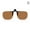 Coffee, variant on Leader Square High Quality Polarised Flip up Clip On Clips Brown Sunglasses E5E; F2H4