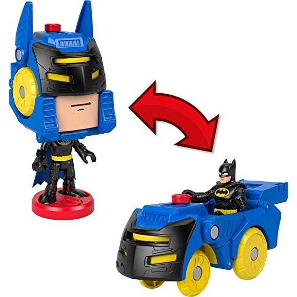 Figura y batimóvil que transforman el vehículo DC Super Friends