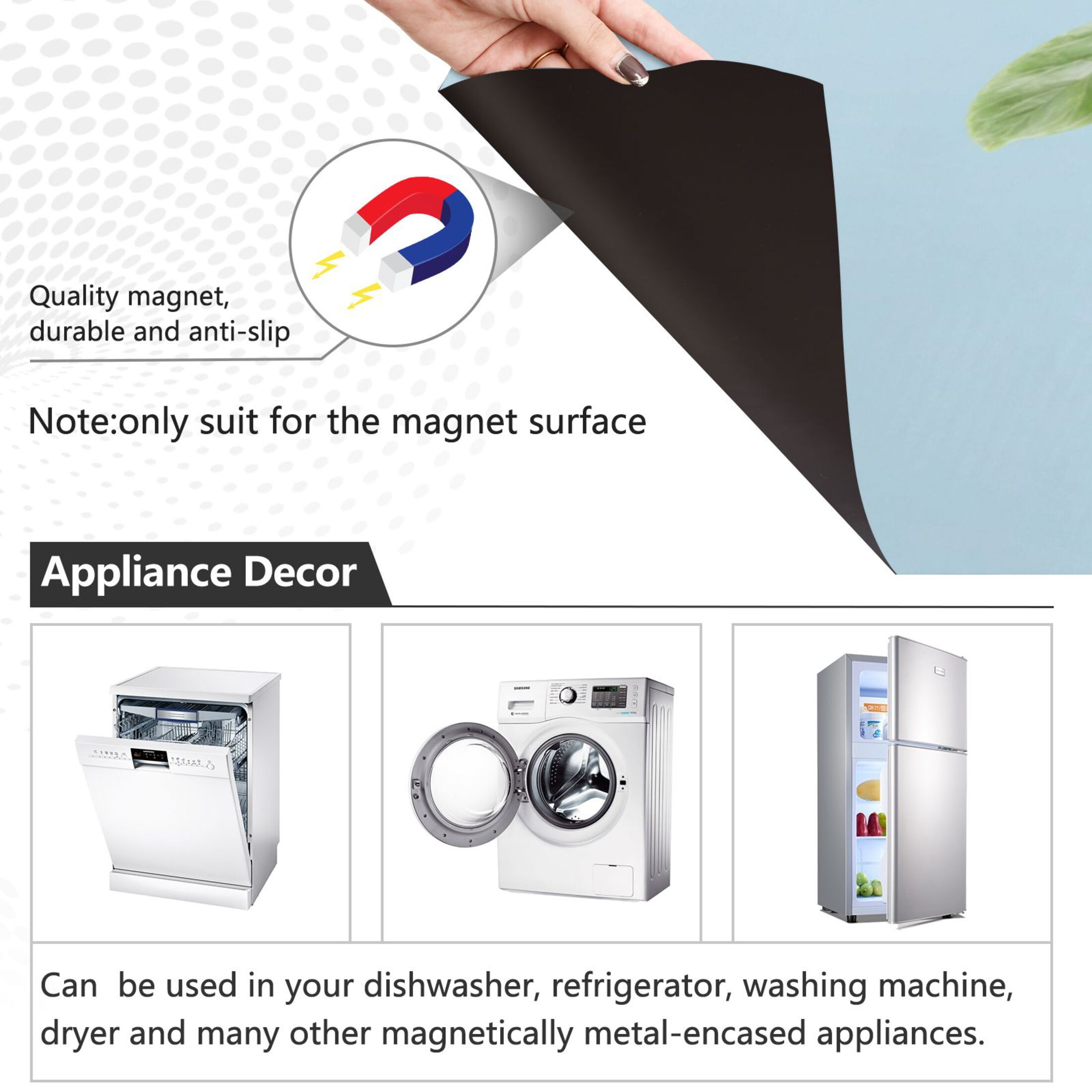 IAUYY Magnetic decorative sticker - 23x26 Inch PVC Refrigerator Decorative Cover, Removable DIY Art for Kitchen Appliances A Potted Plant Growing in It