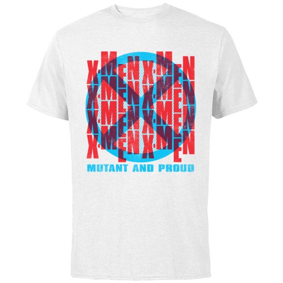 Marvel X-Men Logo Mutant and Proud - Short Sleeve Cotton T-Shirt for Adults - Customized-White