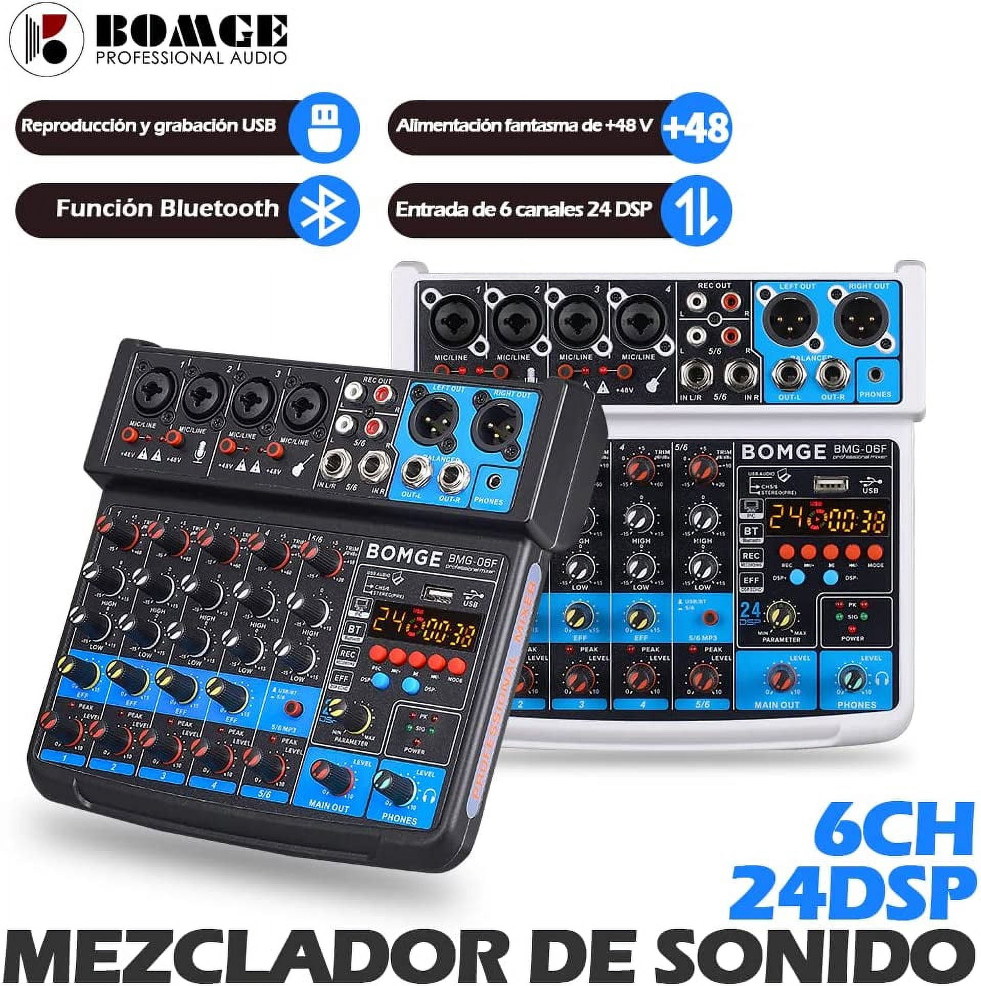 Durable Plastic Audio Sound Mixer Y, 6 -Channel, 9.9"