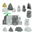 thumbnail image 2 of Bloques de rompecabezas de ensamblaje de partículas pequeñas para construcción de muros de roca MOC Rockery compatibles con 6066 6082 6083, 2 of 5