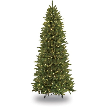 Puleo International 7.5 ft. Pre-Lit Slim Fraser Fir Artificial Christmas Tree with 500 Clear UL listed
