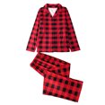 thumbnail image 1 of Sonducket Pijamas navideños a juego con la familia a cuadros ropa de dormir de manga larga vacaciones Navidad Loungewear Homewear Pijama MUJER XL, 1 of 6