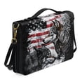 thumbnail image 2 of ZUXONGSY Wolf American Flag Print Bible Cover for Men Women Leather Bible Bag Large Bible Case with Sturdy Handle and Shoulder Strap Lightweight Bible Protective Carrier Portable Journal Case, L, 2 of 6