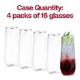 thumbnail image 3 of Smarty 9 oz. Clear with Silver Stemless Plastic Champagne Flutes 64ct, 3 of 6