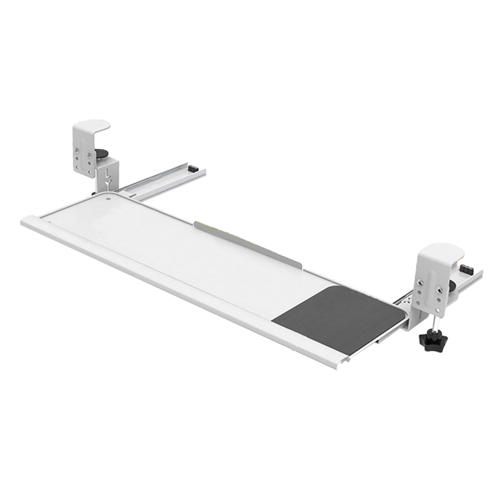 TISHITA Keyboard Tray C-shaped Clamp Mount Water Sturdy Rust Computer Desk Drawer Keyboard Holder for Improve Posture Home White