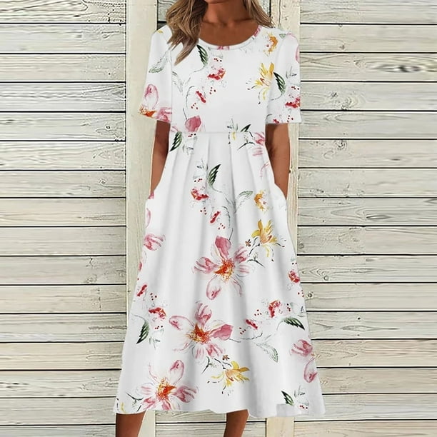 Robes Midi pour Femmes t Dcontracte Dcontracte Boho Imprim ...