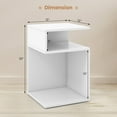 thumbnail image 3 of Gymax Table d'Appoint en S pour Petit Espace Table de Bout Moderne avec Cadre en S Blanc, 3 of 9