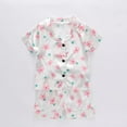 thumbnail image 2 of Qingpeng Girls Summer Cute Print Shorts Pajama Set Button Down Shirt and Short Pant 2 Piece Outfits Clothing Sets, 2 of 4