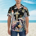 thumbnail image 2 of Yiaed Cute Mushroom Landscape Print Hawaiian Shirt for Men Short Sleeve Button Down Shirts Beach Shirts for Men,Small, 2 of 7