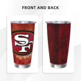 thumbnail image 3 of Taza térmica duradera de acero inoxidable 304 con tema del equipo de fútbol SF 49erss con tapa y pajita Taza térmica de acero inoxidable de 20 oz Taza para automóvil Adecuada para bebidas frías y, 3 of 8