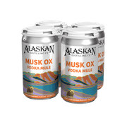 Alaskan RTD Musk Ox Vodka Mule,12fl oz 4 Pack, Cans 8% ABV