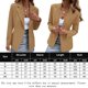 thumbnail image 2 of Abrigo Blazer básico para mujer, manga larga, estilo elegante, cuello en V, atuendo diario (Caqui XXL) Ygjytge Caqui T XXL para Mujer, 2 of 8