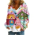 thumbnail image 2 of Puntoco Chaqueta Informal Con Botones Y Estampado Navideño Para Mujer, 2 of 5