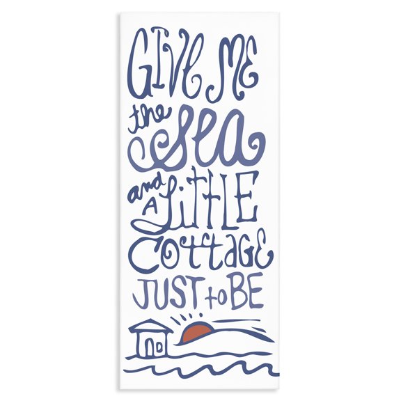 Stupell Industries Farmhouse Sea & Cottage Beach Life Calligraphy Canvas Art, 17 x 40, by Kendra Shedenhelm