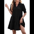 thumbnail image 2 of Vestido Plisado de Corta para Mujer, Color Negro, Talla XL, 2 of 7