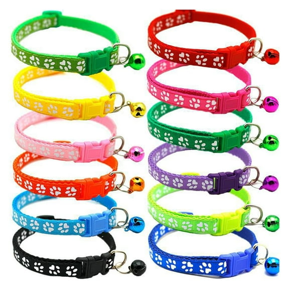 10PCS Cat Collar with Bell, Plastic Buckle Nylon Rings Neck for cat