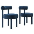 thumbnail image 2 of Modway Toulouse 19" Velvet Fabric Dining Chair in Midnight Blue (Set of 2), 2 of 10