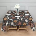 thumbnail image 3 of Vintage Halloween Scene Pattern Square Tablecloth,Waterproof Square Table Cover,Wipeable Spillproof Washable Table Cover for Home Kitchen Party Decor 42"X42"(107x107cm), 3 of 6