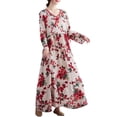 thumbnail image 1 of Vestido suelto vintage para mujer Vestido largo maxi de vacaciones con cuello en V Irfora Rojo/XL, 1 of 7