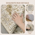 thumbnail image 6 of Roxstand 2'x8' Washable Runner Rug for Hallway Entrance Bedroom Entryway, Vintage Non Slip Stain Resistant Kitchen Rugs, Beige, 6 of 10
