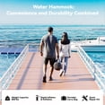 thumbnail image 6 of Bezliving 8 FT Round Inflatable Floating Dock with Woven Fabric Deck, Large Floating Island for Lake Pool Ocean, Heavy Duty Sunchill Float Ring with Quick Inflate Pump, Supports 2 to 8 Adults, 6 of 7