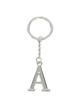 POTIY Silver Alphabet Initial Letters Keychain Initial Letter Charm Keychain  for Women 26 Initial Letter A-Z Initial English Charm Key Ring (A) at   Women's Clothing store