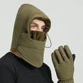 thumbnail image 6 of jobturf Balaclava Face Mask Men Waterproof Windproof Thickened Thermal Winter Hats with Gloves 2 Piece Outfits 3 in 1 Ski Cap and Glove Set, 6 of 6