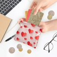 thumbnail image 5 of PU Leather Coin Purse Wallet Compact Water-Resistant Card Cases Money Organizers Red Paper Hearts, 5 of 7