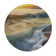thumbnail image 2 of JEUXUS  Sunset Over The Waves Round Table Cover, Waterproof and Oil-Proof Tablecloth Small for Indoor and Outdoor Use, 2 of 7